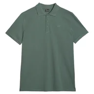 Koszulki sportowe męskie - Koszulka męska 4F Polo Shirt M555 Rozmiar: XXL / Kolor: zielony - miniaturka - grafika 1