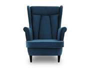 Fotele - Fotel welurowy, styl skandynawski, Valia, 79x100x100 cm, granatowy - miniaturka - grafika 1