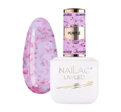 Lakiery hybrydowe - NAILAC GLAMMY BASE BAZA KAUCZUKOWA PURPLE 7ML - miniaturka - grafika 1