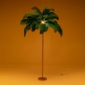 Lampy stojące - KARE Feather Palm lampa stojąca z piórami, zielona - miniaturka - grafika 1