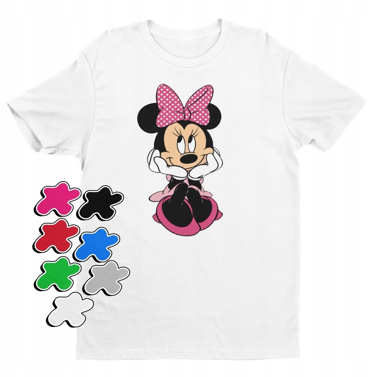 Koszulka T-Shirt Dziecięca Z Nadrukiem Myszka Miki Minnie Różne -M 134-140