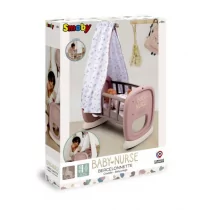 SMOBY Baby Nurse Kołyska z Baldachimem dla Lalki Łóżeczko - Akcesoria dla lalek - miniaturka - grafika 1