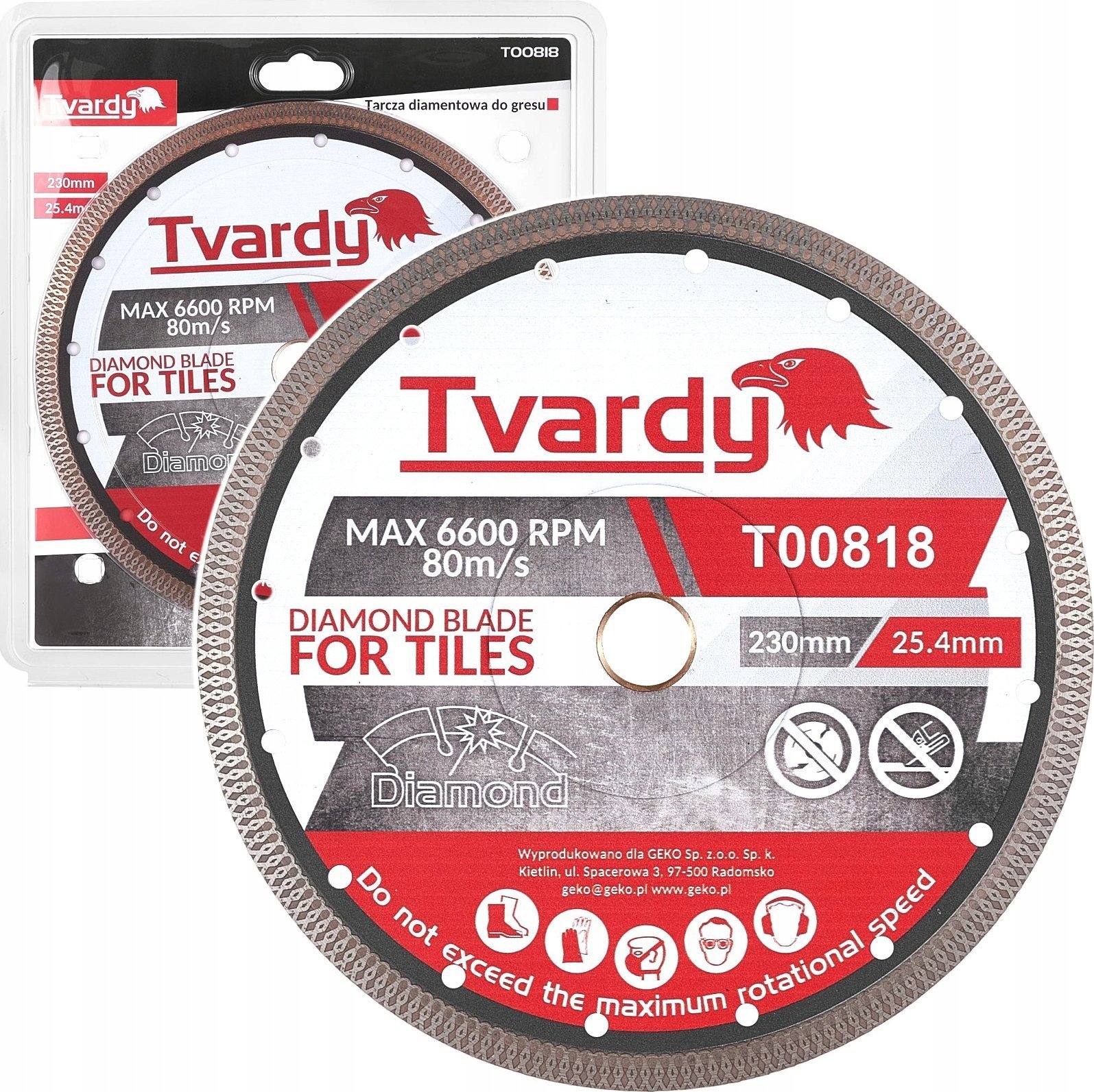 Tvardy Tarcza diamentowa do Gresu 230x10x25.4/22.23mm 25