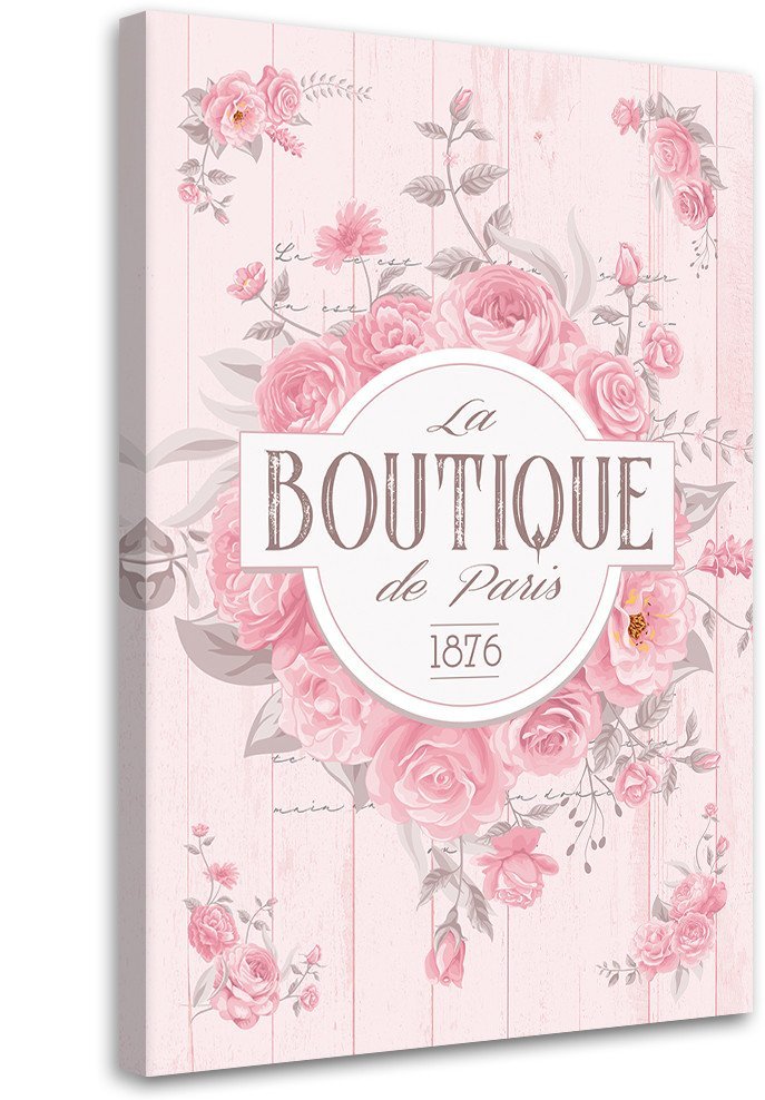 Feeby obraz na płótnie Napis Kwiaty Shabby Chic 40x60 medium