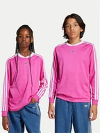 Bluzki damskie - adidas Bluzka Jaquard JW2845 Różowy Loose Fit - miniaturka - grafika 1
