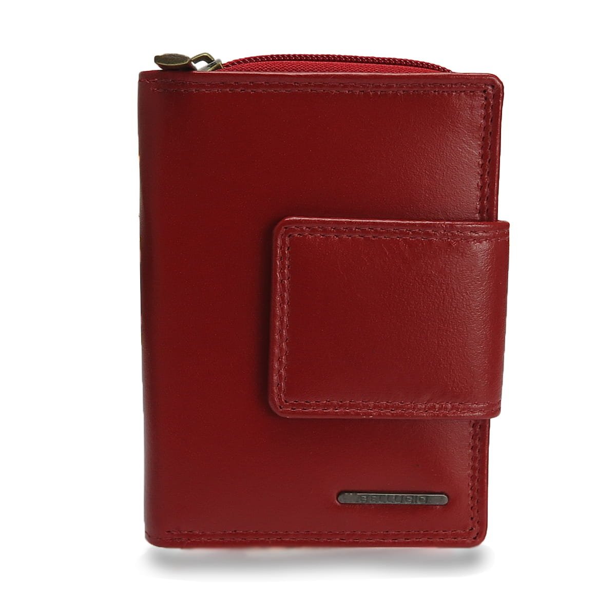 Damski portfel antykradzieżowy ciemnoczerwony