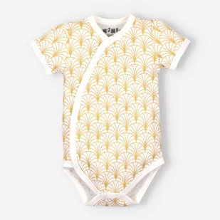 Body niemowlęce kopertowe żółte Ice Cream z bawełny organicznej dla dziewczynki-68 - Body dla niemowląt - miniaturka - grafika 1