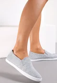 Trampki damskie - Szare Wsuwane Tenisówki Materiałowe Jaylisa - miniaturka - grafika 1