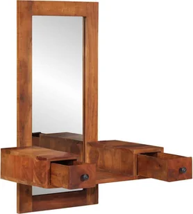 vidaXL Lustro ścienne z szufladami 60x33x90 cm lite drewno akacjowe - Lustra - miniaturka - grafika 1