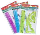 Linijki, ekierki - KEYROAD Zestaw geometryczny KEYROAD Flexible średni, zawieszka, mix kolorów KR970858 - miniaturka - grafika 1