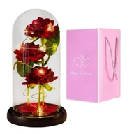 Biżuteria - akcesoria - Kryształowa wieczna róża pod szklaną kopułą LED ROZ12 - miniaturka - grafika 1
