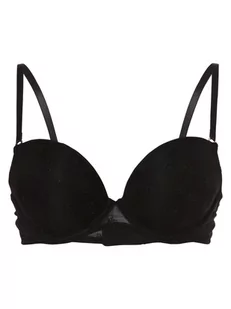 GUESS - Damski biustonosz  push-up  z wypełnieniem, czarny - Biustonosze - miniaturka - grafika 1