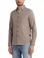 Koszule męskie - Replay Koszula męska regular fit, 326 Dark Sand, XXL - miniaturka - grafika 1