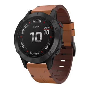 Opaska Bestphone, Pasek, Bransoleta, Leather Band Garmin Fenix 3/5X/3Hr/5X Plus/6X/6X Pro/7X Brown - Akcesoria do smartwatchy - miniaturka - grafika 1