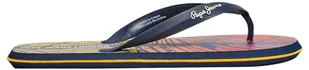 Pepe Jeans Męskie klapki Whale Palm, niebieskie (granatowe), 9 UK, niebieski (Blue Navy), 43 EU - Klapki i japonki męskie - miniaturka - grafika 1