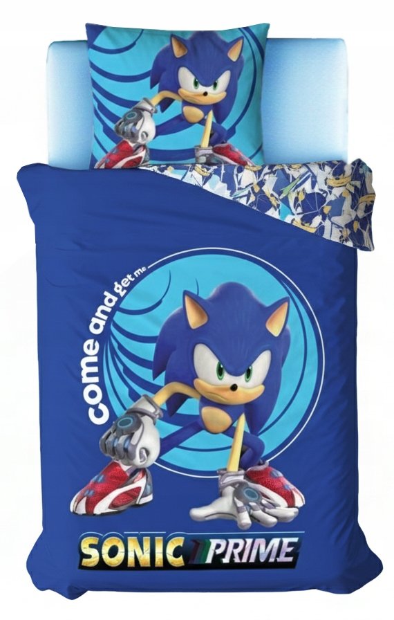 Pościel Dziecięca Sonik 140x200 Sonic Prime Netflix Jeż Gra Hedgehog