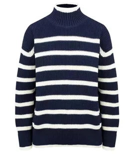 Super modny sweter paski półgolf dzianina - Swetry damskie - miniaturka - grafika 1