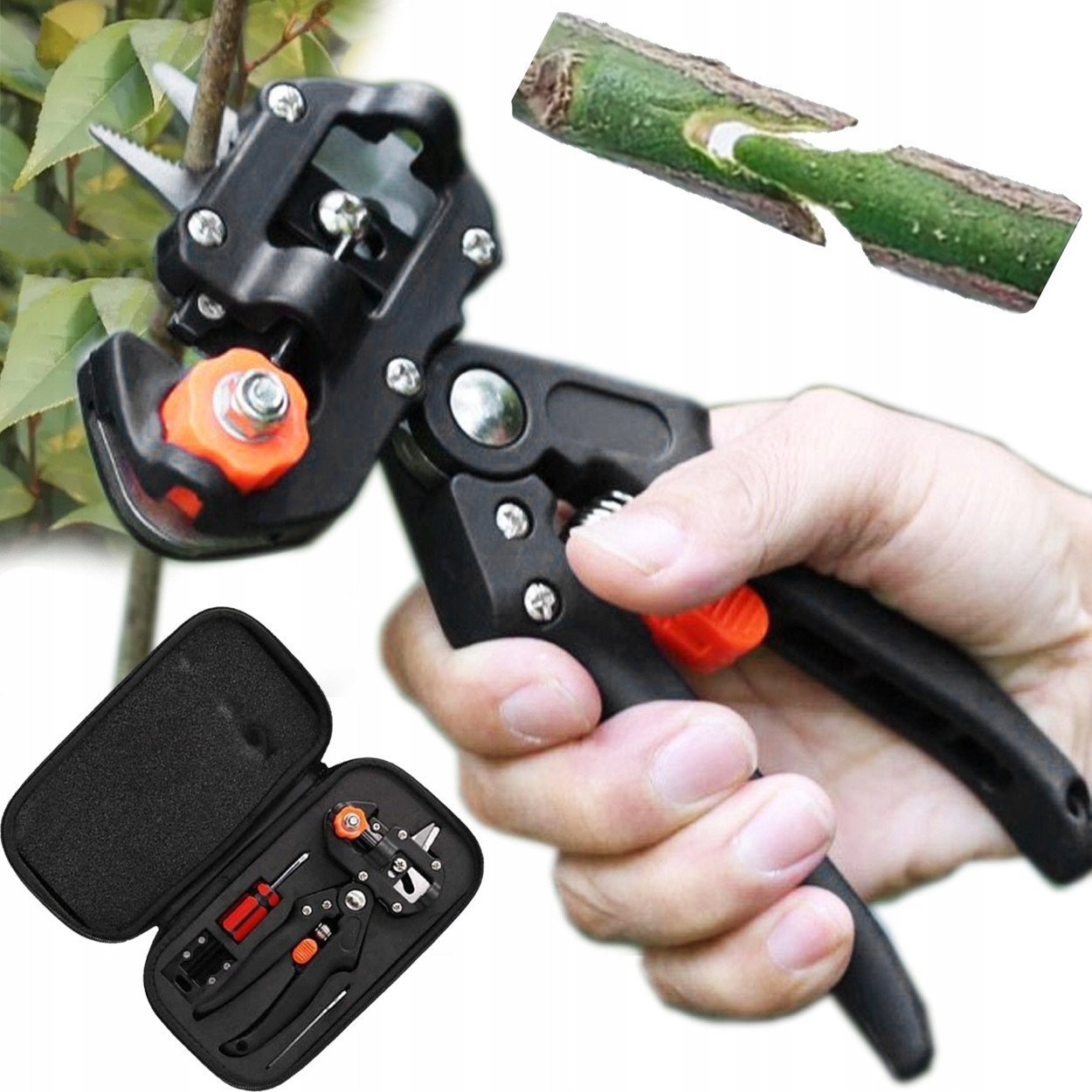 Nożyce Ogrodowe RĘCZNE DO GAŁĘZI KRZEWÓW DO CIĘCIA i SZCZEPIENIA 4 TECHNIKI