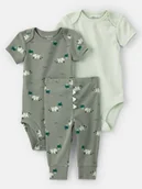Body dla niemowląt - carter's 3-częściowy zestaw w kolorze oliwkowo-zielonym - miniaturka - grafika 1