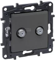 Gniazdka elektryczne - Legrand Niloe Step gniazdo podwójne 2xTV typu F końcowe do instalacji typu gwiazda 1,5 dB kolor stalowy 863476 863476 - miniaturka - grafika 1