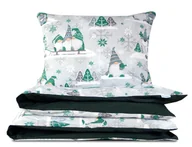 Pościel dla dzieci - Pościel 100x160 dziecięca bawełniana szara w Zielone Skrzaty z plecaczkiem - miniaturka - grafika 1