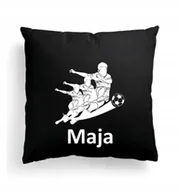 Poduszki dekoracyjne - Foto Poduszka Czarna Prezent Dla Piłkarza + IMIĘ - miniaturka - grafika 1