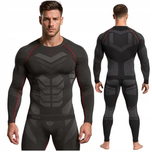 BIELIZNA TERMOAKTYWNA KOMPLET MĘSKA ODZIEŻ TERMICZNA BLUZA SPODNIE SZARY L - Spodnie narciarskie BIELIZNA TERMOAKTYWNA KOMPLET MĘSKA ODZIEŻ TERMICZNA BLUZA SPODNIE SZARY L - Spodnie narciarskie - miniaturka - grafika 1