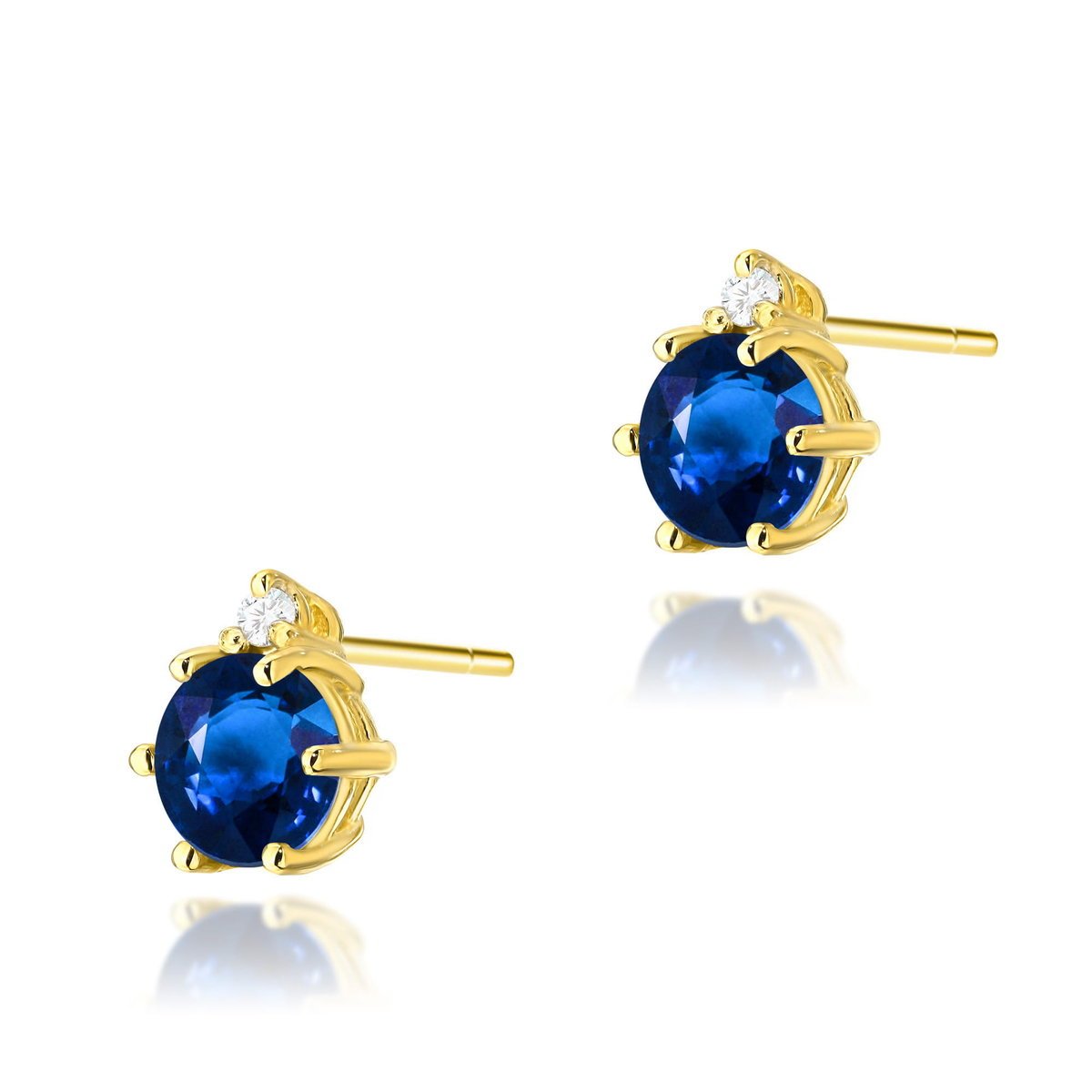 Złote kolczyki K0076 Szafir 2 x 0,50ct żółte złoto pr. 585