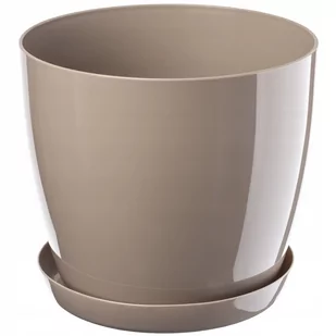 Doniczka Agen  z podstawką 18 cm, beżowa - Donice - miniaturka - grafika 1
