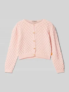 Sweter rozpinany z prążkowanymi ściągaczami - Swetry dla dziewczynek - miniaturka - grafika 1