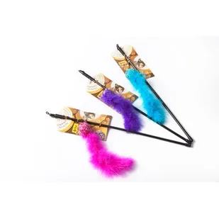 Wędka piłka z ogonkiem różowa Dingo - Zabawki dla kotów - miniaturka - grafika 1