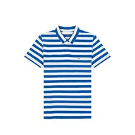 Koszulki męskie - Wrangler Męska koszulka polo w paski, niebieska, L, Wrangler Blue, L - miniaturka - grafika 1