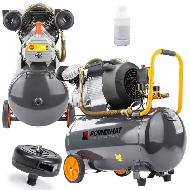 Kompresor Olejowy 50l Sprężarka 8 Bar 392 L/min 230v Tłokowy Mobilny Typ V