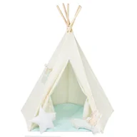 Namioty i tipi dla dzieci - Namiot dla dzieci, bawełniany, miś, błekitek, 120x160 cm - miniaturka - grafika 1