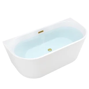 Wanna wolnostojąca przyścienna złote szczotkowane wykończenie 150 cm Lena Hydrosan - Wanny Wanna wolnostojąca przyścienna złote szczotkowane wykończenie 150 cm Lena Hydrosan - Wanny - miniaturka - grafika 1