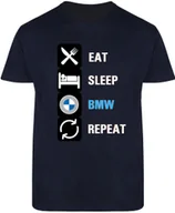 Koszulki męskie - T-SHIRT MĘSKI BMW M POWER MOTORYZACYJNA KOSZULKA GRANATOWA R-XL A347 - miniaturka - grafika 1