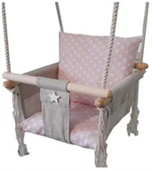 Leżaczki i huśtawki - Różowa huśtawka w groszki dla dziewczynki S8-L01 - miniaturka - grafika 1