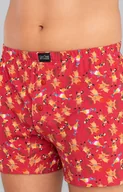 Majtki męskie - Arno bokserki męskie, Kolor czerwony-wzór, Rozmiar M, Gee One - Intymna - miniaturka - grafika 1