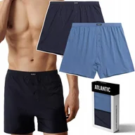 Majtki męskie - Bokserki męskie 100% BAWEŁNA luźne 2 PARY ATLANTIC 2MBX-073 - XL - miniaturka - grafika 1