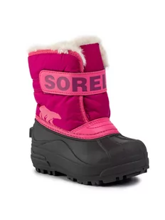 Sorel Śniegowce Childrens Snow Commander NC1960 Różowy - Buty dla dziewczynek - miniaturka - grafika 1