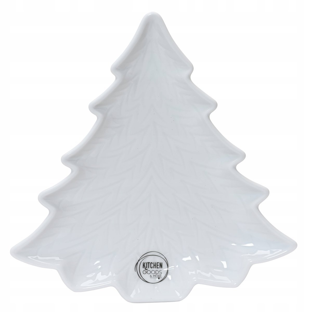 Talerz świąteczny choinka biała porcelana