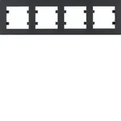Klawisze i ramki - Hager Lumina Intense Ramka 4-krotna czarna WL5743 - miniaturka - grafika 1