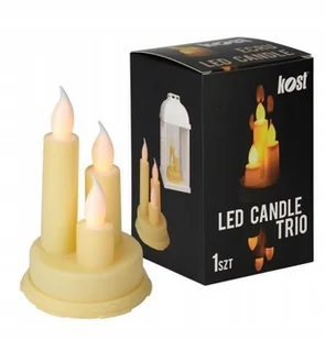 Świeca ledowa Trio ecru Kost 14 cm - Świece - miniaturka - grafika 1
