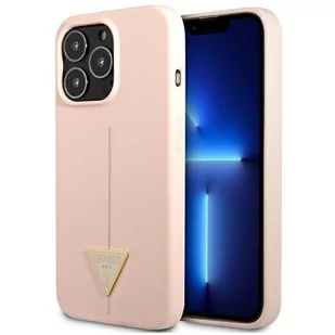 Guess GUHCP13LSLTGP iPhone 13 Pro / 13 6,1" różowy/pink hardcase Silicone Triangle GUE001926 - Etui i futerały do telefonów - miniaturka - grafika 1