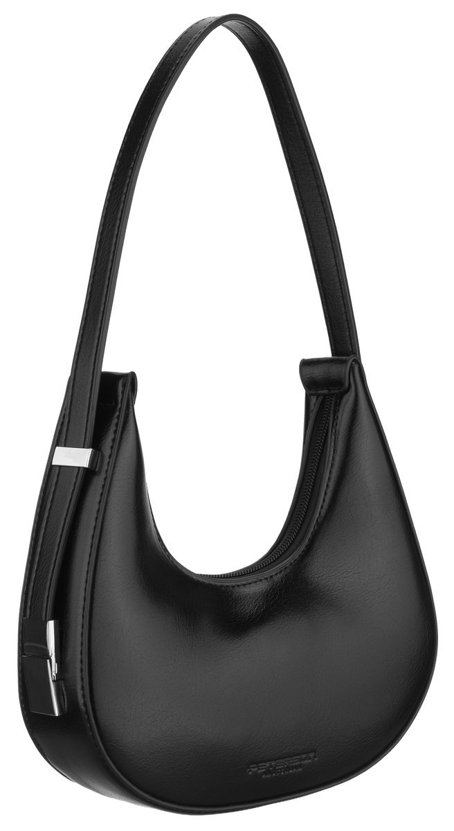 Torebka damska listonoszka typu bagietka Peterson elegancka ze skóry eko modna baguette czarna