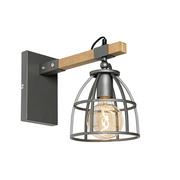 Lampy ścienne - QAZQA Industriële wandlamp zwart met hout verstelbaar - Arthur - miniaturka - grafika 1