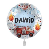 Balony i akcesoria - Balon imienny foliowy Dawid okrągły pakowany 43 cm - miniaturka - grafika 1