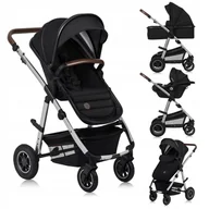 Wózki dziecięce - Lionelo Wózki Wielofunkcyjne Amber 3W1 Black Silver - miniaturka - grafika 1