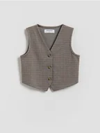 Kurtki i płaszcze dla dziewczynek - Reserved - Kamizelka garniturowa w kratę - wielobarwny - miniaturka - grafika 1