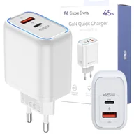 Ładowarki do telefonów - Nowa ładowarka sieciowa Encore Energy PD 3.0 Quick Charge 4.0 USB-A USB-C 45W adapter MD-4583TR - miniaturka - grafika 1